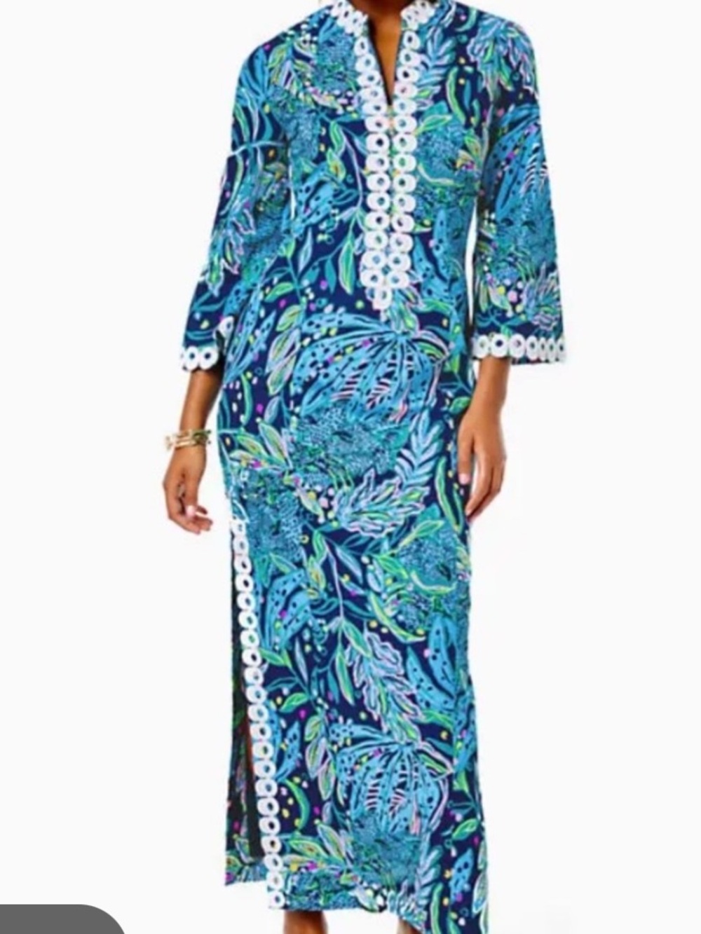 Lilly Pulitzer Shaelyn Stretch Maxi Caftan Dress 2 Catty Purrsonality